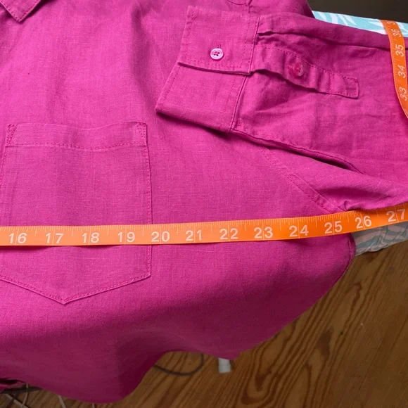 Athleta Retreat Linen Top Iceland Pink Size XL Oversized - Picture 8 of 12